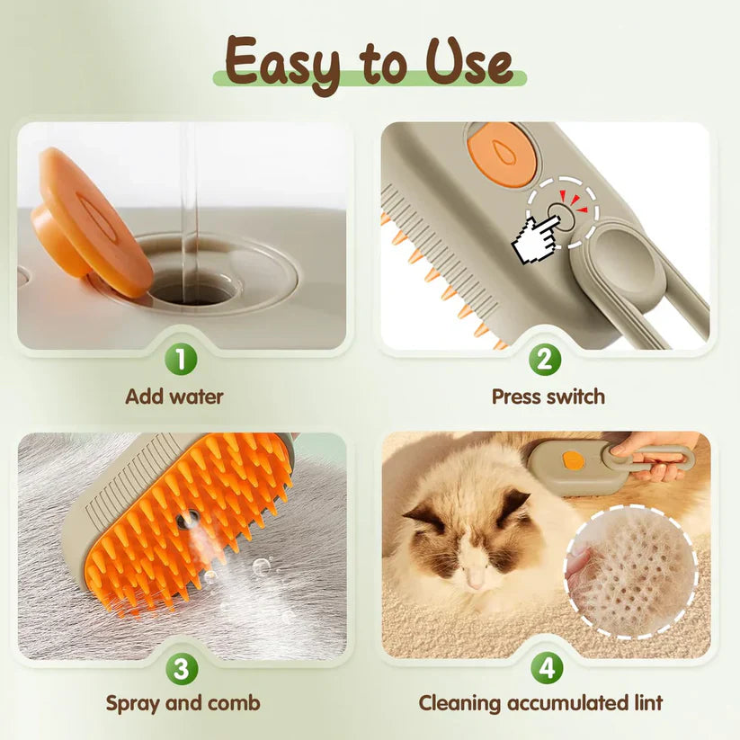 3-in-1 Steamy Pet Brush